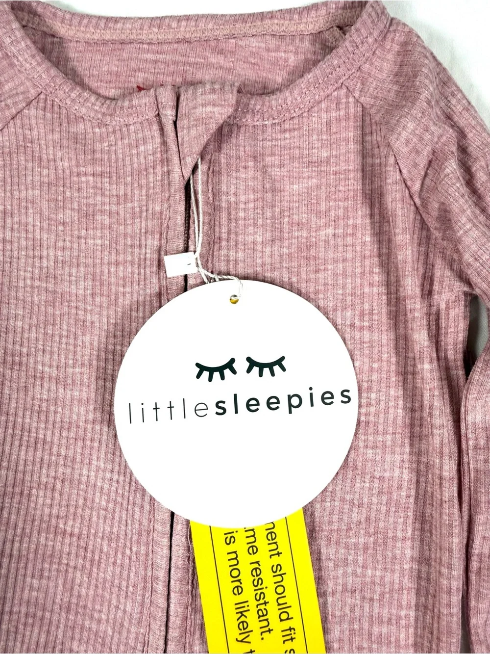 NWT LITTLE SLEEPIES Baby Zippy 6-12M Heather Mauve Ribbed Bamboo Pajamas NEW